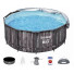 5619K BestWay Каркасный бассейн круглый, 366х122см+фильтрнасос, лестница, навес